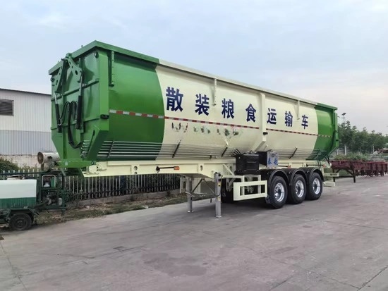 Articulated Self-Unloading Grain Truck Semi-Trailer